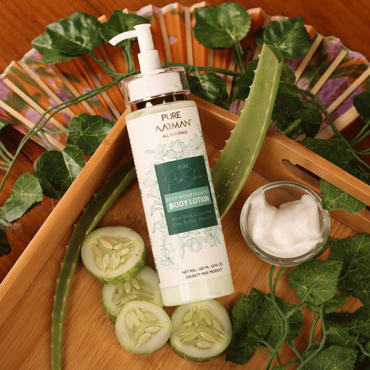Aloevera & Shea Butter Hydra Body Lotion | 24 H Moisturization| Non Sticky | With Goodness of Cucumber & Vitamin -E| 200 ml