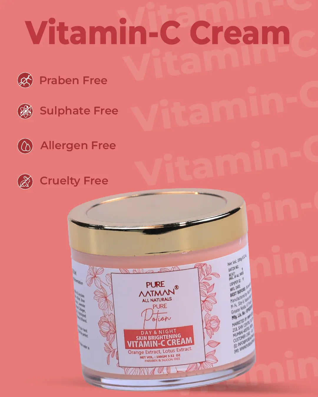 Vitamin C Day & Night Brightening Face cream enriched with Lotus & Orange Extract
