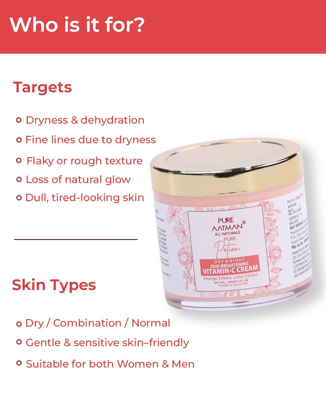 Vitamin C Day & Night Brightening Face cream enriched with Lotus & Orange Extract