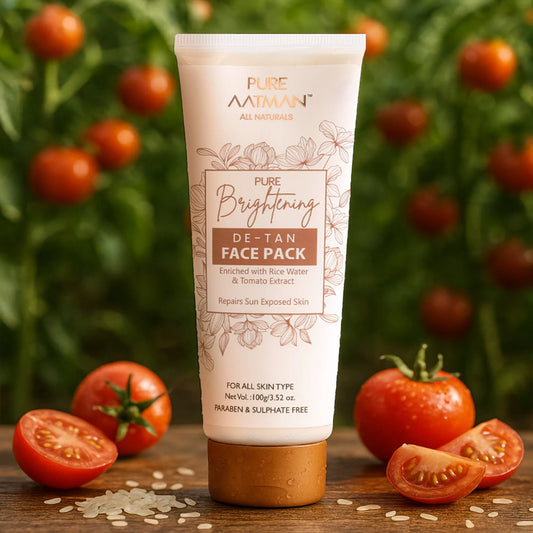 De-Tan Face Pack,with rice water and tomato extract, designed to reduce tanning and enhance natural glow, 100 gms