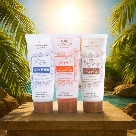 De-Tan Combo Pack(Face Wash, Face Scrub,Face pack)