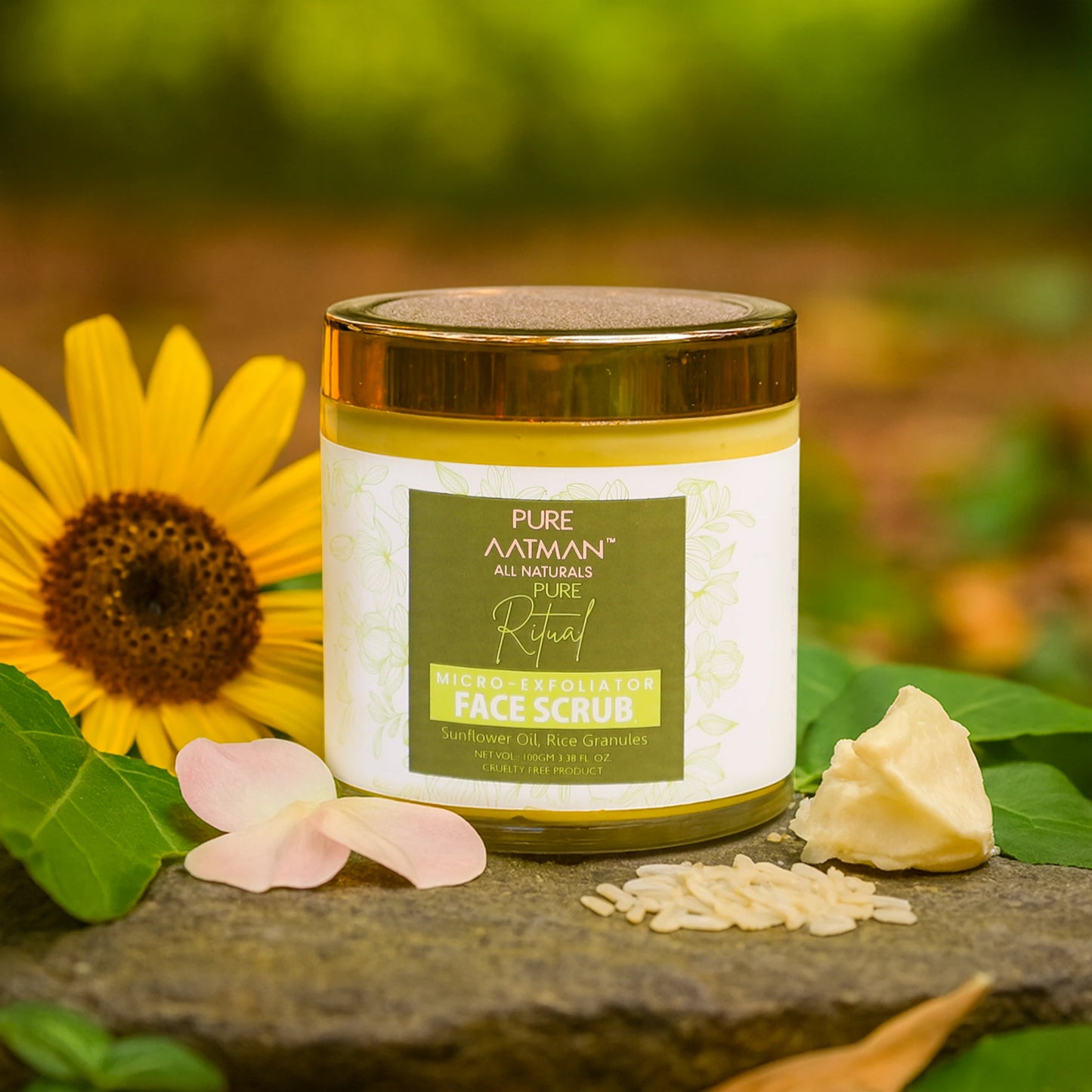 PURE AATMAN PURE RITUAL MICRO EXFOLIATOR FACE SCRUB Scrub (100 g) + 15ML De Tan Face Wash & 15ML Keratin Shampoo