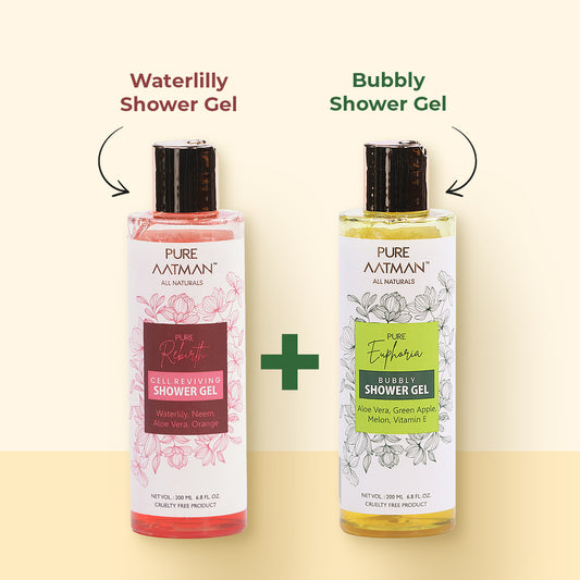 Natural Body Wash (Pack Of 2) - Green Apple & Melon +  Saffron & Sandalwood Shower Gel