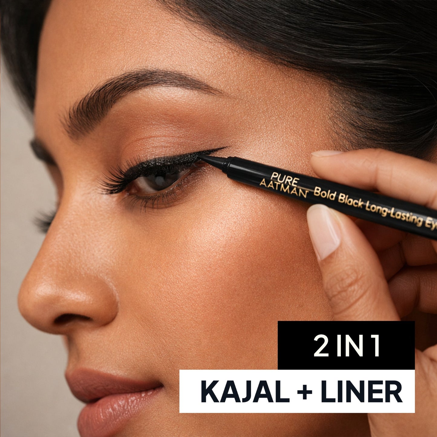 Pure Aatman Kajal & Eyeliner 2-in-1 – Bold Black Long Lasting Eye Pencil BUY 2 GET 1 FREE OFFER | Water Resistant | Extra Dark Pigment | Ultra Smooth Kajal | Use as Kajal & Precision Eyeliner + FREE 15ML CERAMIDE CREAM & 7 WATER TONER WITH EVERY ORDER)