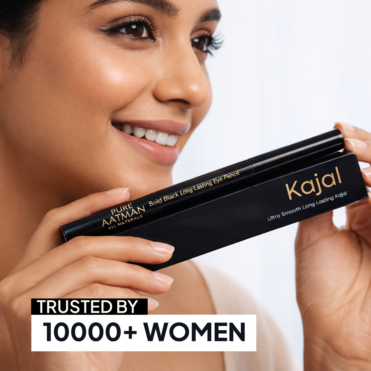 Pure Aatman Kajal & Eyeliner 2-in-1 – Bold Black Long Lasting Eye Pencil | Waterproof | Extra Dark Pigment | Ultra Smooth Kajal | Use as Kajal & Precision Eyeliner
