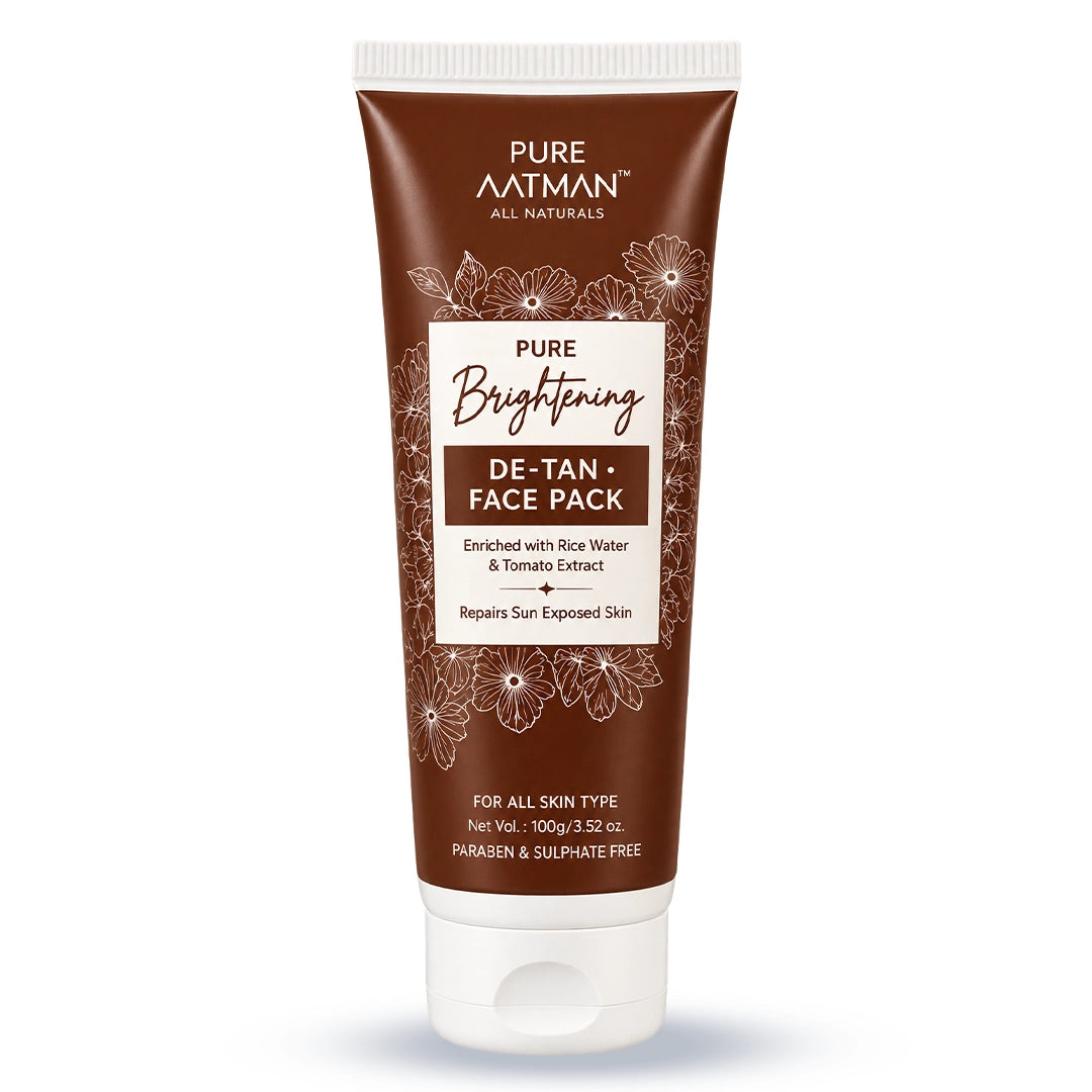 De-Tan Face Pack,with rice water and tomato extract, designed to reduce tanning and enhance natural glow, 100 gms
