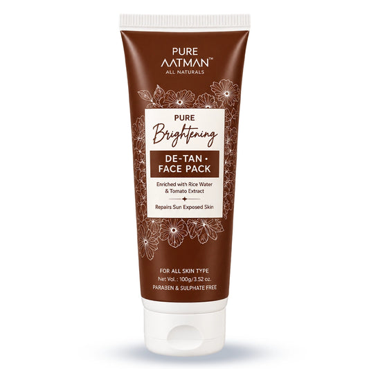 De-Tan Face Pack,with rice water and tomato extract, designed to reduce tanning and enhance natural glow, 100 gms