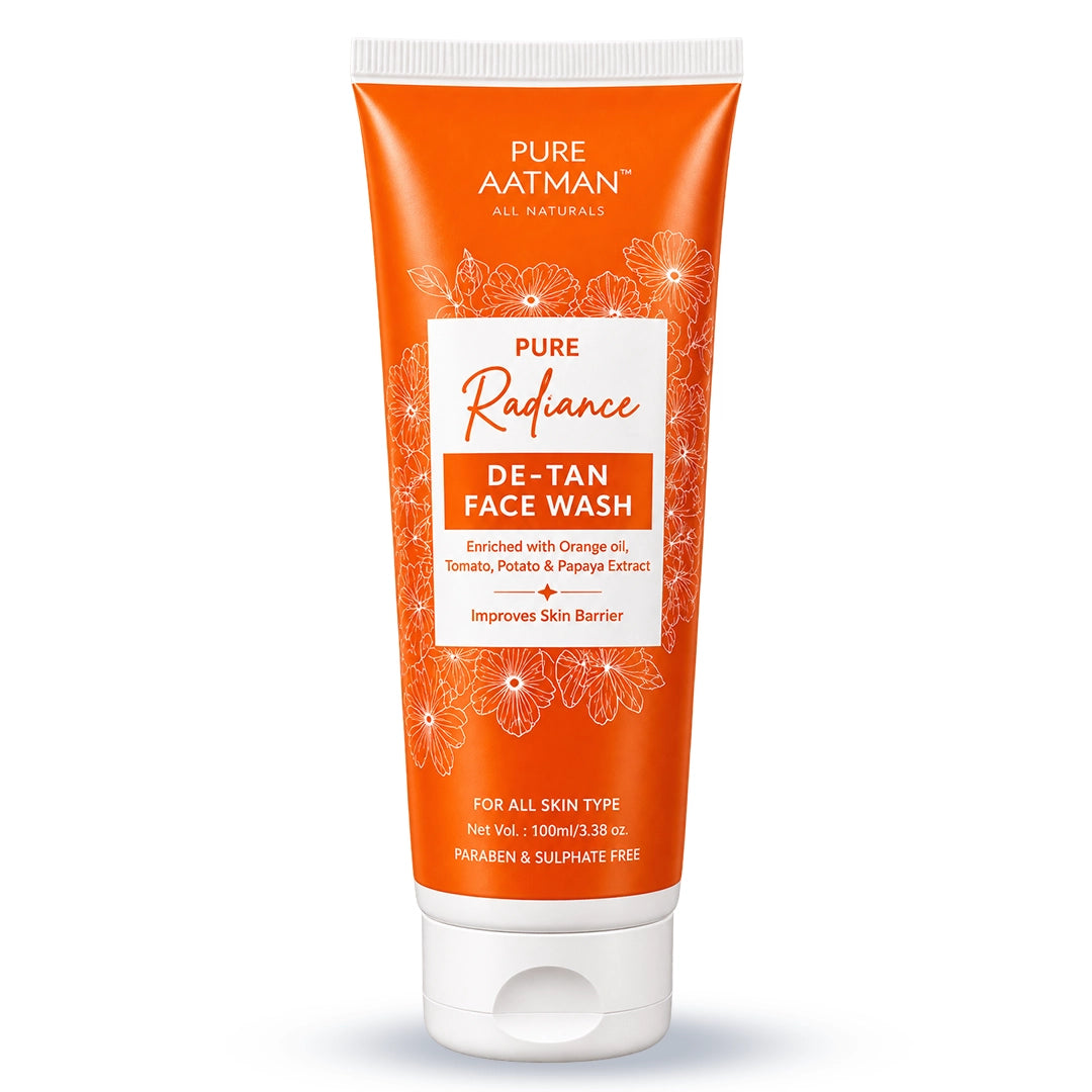 De-Tan Face Wash with papaya and orange oil, formulated to remove tan