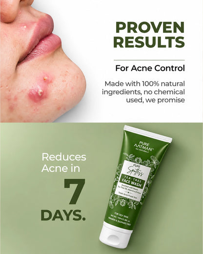 Tea Tree Oil & Aloevera Face Wash removes Oil, Acne & Pimples 100 ml - 100 ml