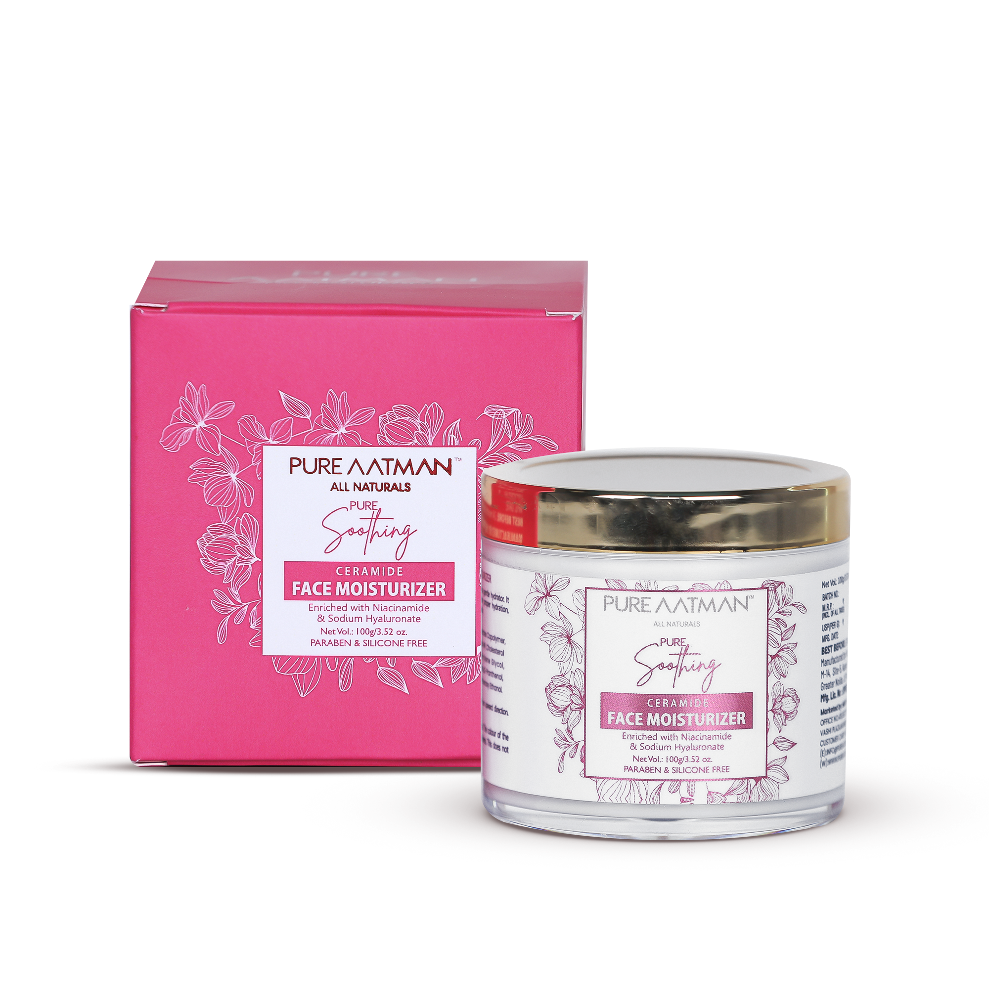 Pure Aatman Soothing Ceramide Face Moisturizer Enriched with Niacinamide & Sodium Hyaluronate