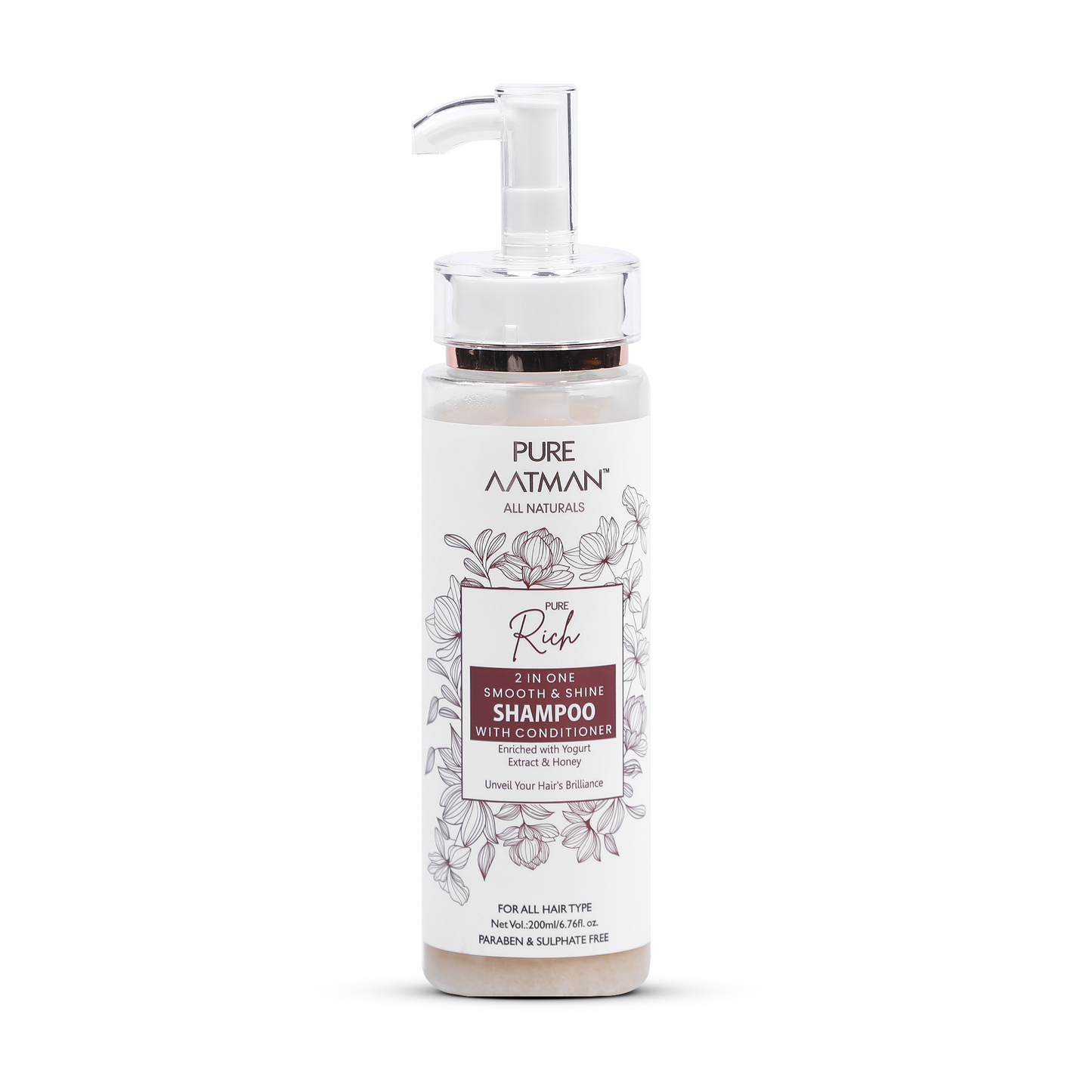 2 in 1 Yogurt & Honey Shampoo & Conditioner Promotes Healthy, Shiny and Glossy Hair | Makes Hair Soft & Smooth | Paraben & Sulphate FREE | 200ml