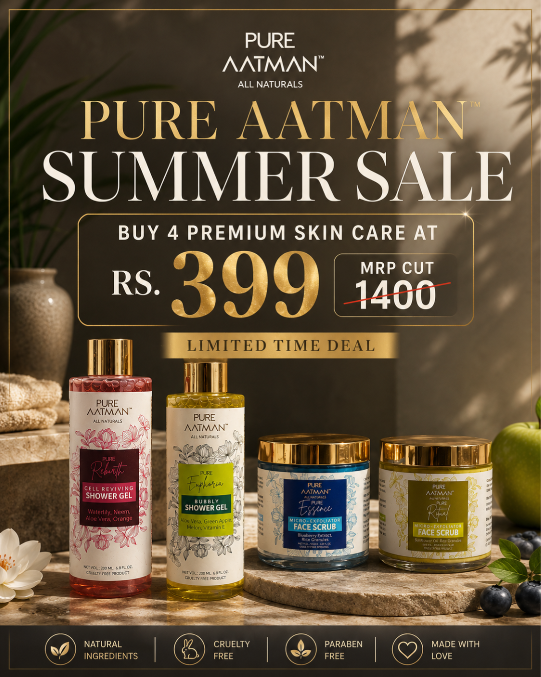 Buy  4 Premium Skincare Products for Just ₹399