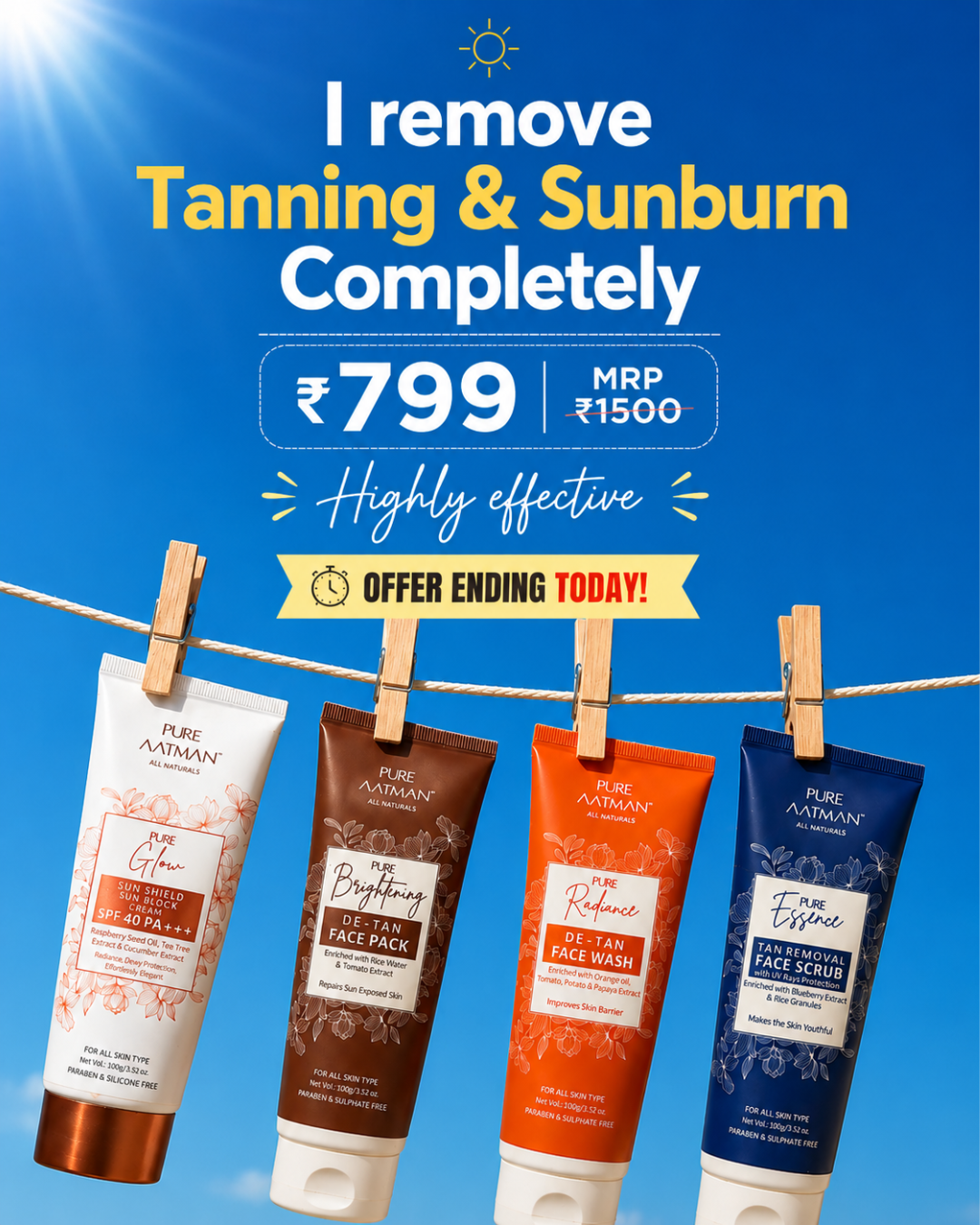 Pure Aatman Complete De-Tan &amp; Sun Protection Kit