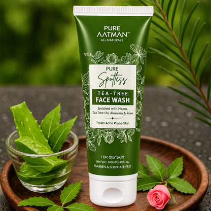 Tea Tree Oil & Aloevera Face Wash removes Oil, Acne & Pimples 100 ml - 100 ml