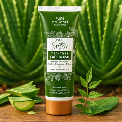 Tea Tree Oil & Aloevera Face Wash removes Oil, Acne & Pimples 100 ml - 100 ml