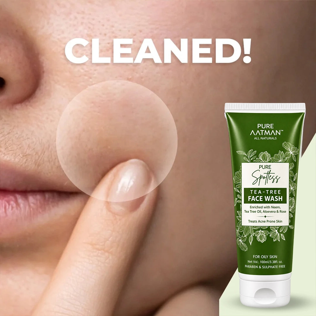 Tea Tree Oil & Aloevera Face Wash removes Oil, Acne & Pimples 100 ml - 100 ml