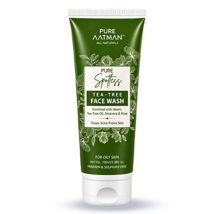 Tea Tree Oil & Aloevera Face Wash removes Oil, Acne & Pimples 100 ml - 100 ml