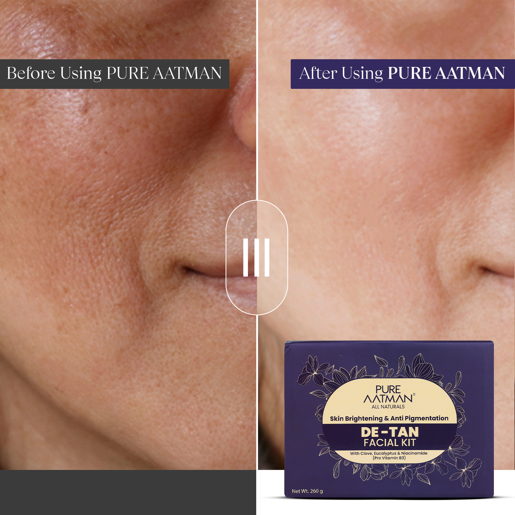 Pure Aatman De Tan Facial Kit with enriched with Cloves, Eucalyptus