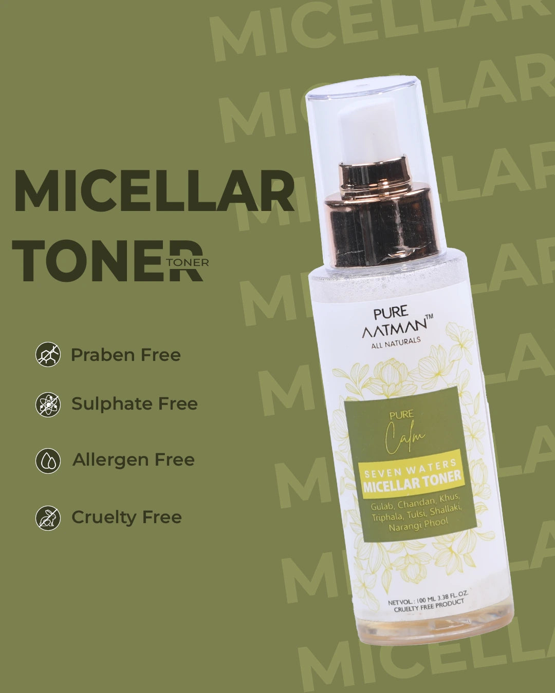 Seven water Micellar Toner - Make Up Remover & Hydrates the Skin - For Acne & Dry Skin, Removes 100% Dirt on Face, 100ml