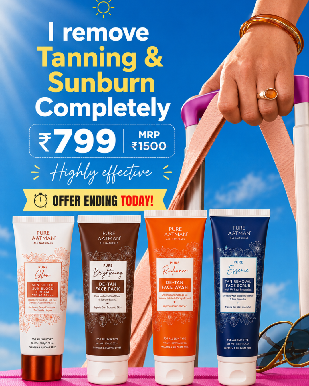 Pure Aatman Complete De-Tan &amp; Sun Protection Kit
