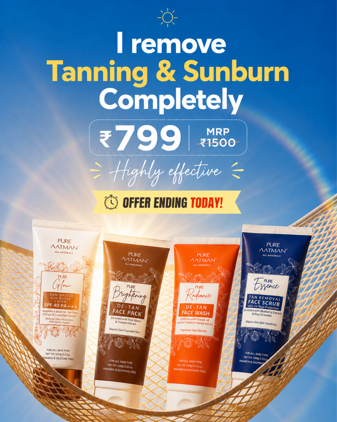 Pure Aatman Complete De-Tan &amp; Sun Protection Kit