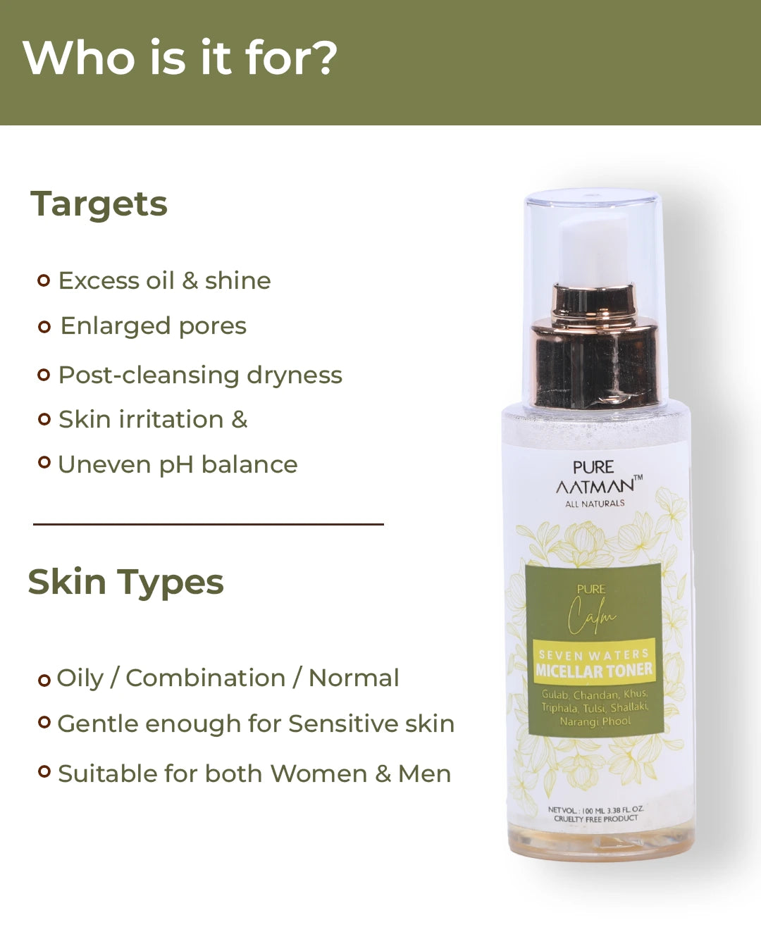 Seven water Micellar Toner - Make Up Remover & Hydrates the Skin - For Acne & Dry Skin, Removes 100% Dirt on Face, 100ml