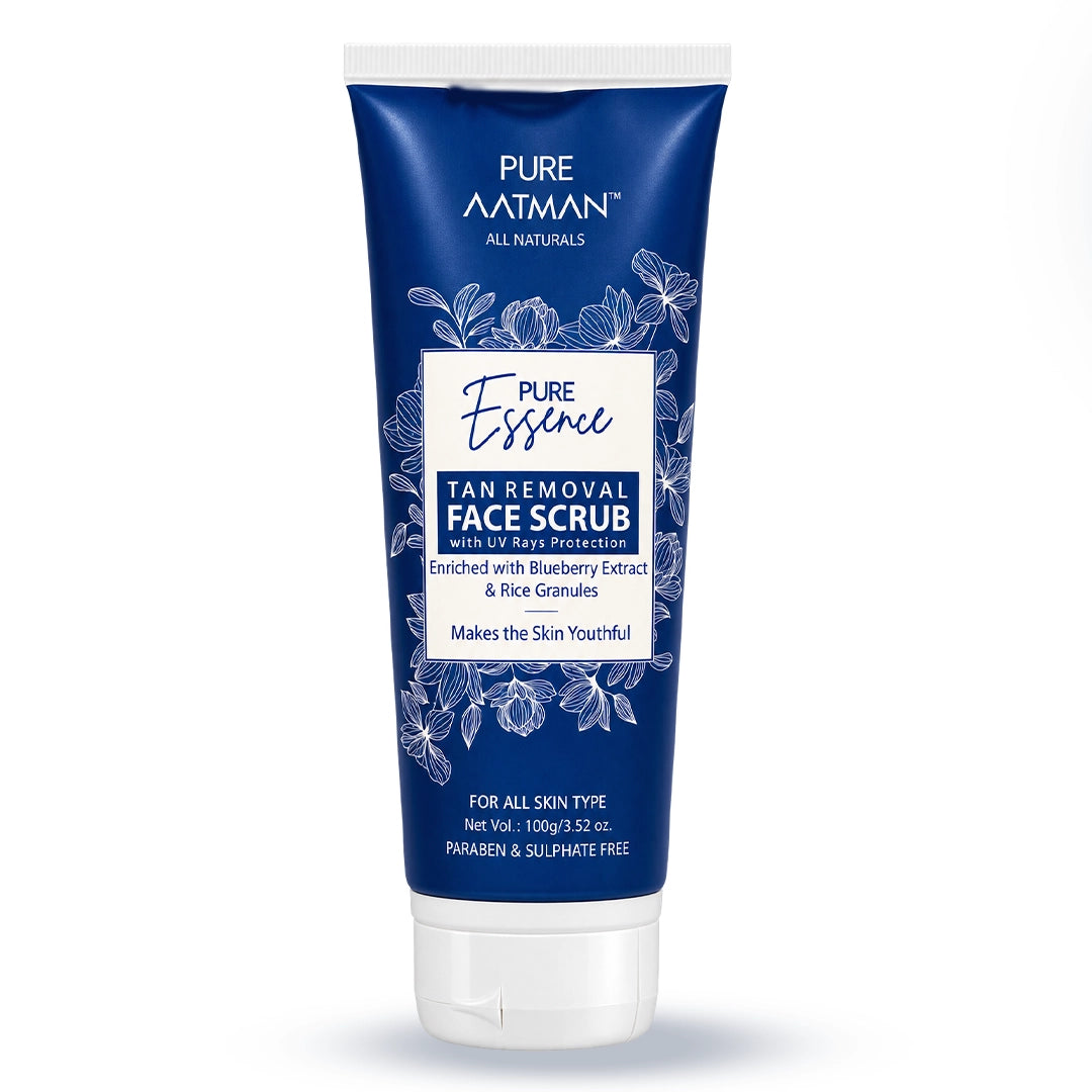 Tan Removal Scrub with blueberry and rice extract | Gentle Exfoliator | Removes Tan and Blackheads | 100gm