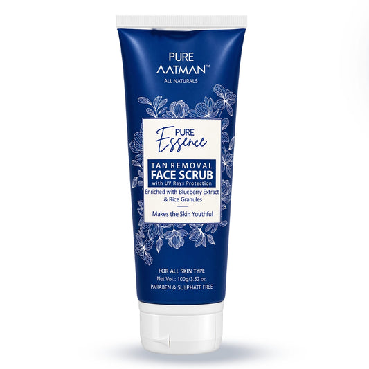 Tan Removal Scrub with blueberry and rice extract | Gentle Exfoliator | Removes Tan and Blackheads | 100gm