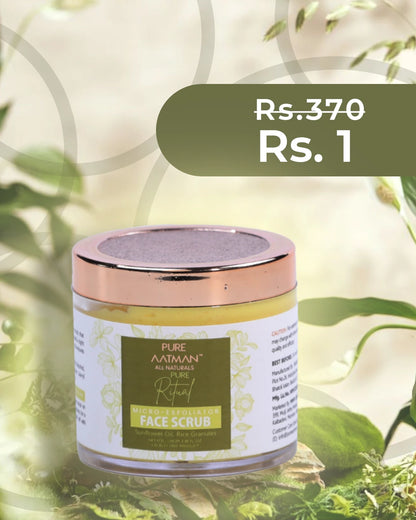 PURE AATMAN PURE RITUAL MICRO EXFOLIATOR FACE SCRUB Scrub  (100 g) + 15ML De Tan Face Wash & 15ML Keratin Shampoo