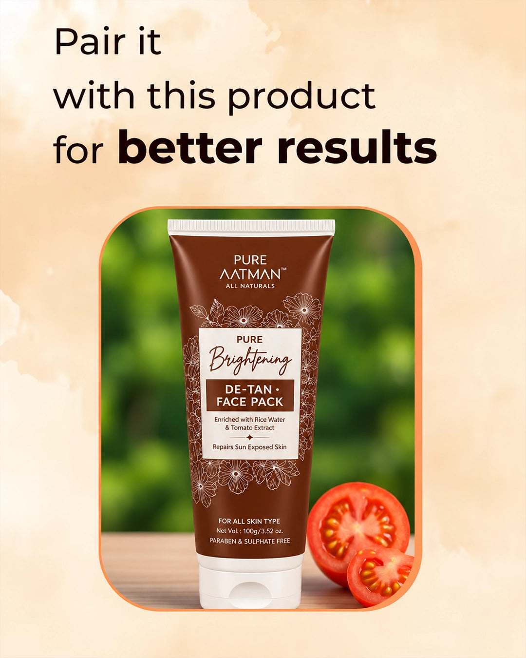 De-Tan Face Wash with papaya and orange oil, formulated to remove tan