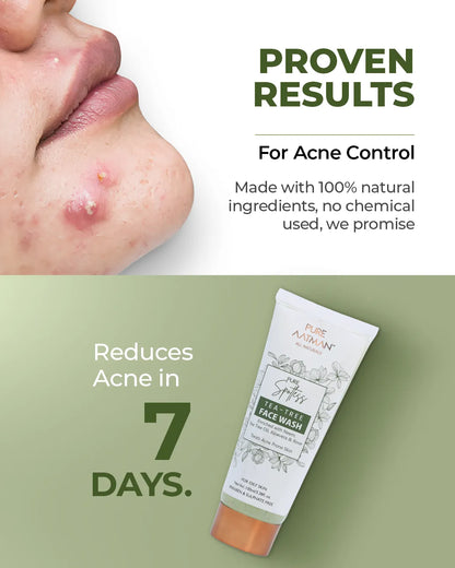 Tea Tree Oil & Aloevera Face Wash removes Oil, Acne & Pimples 100 ml - 100 ml