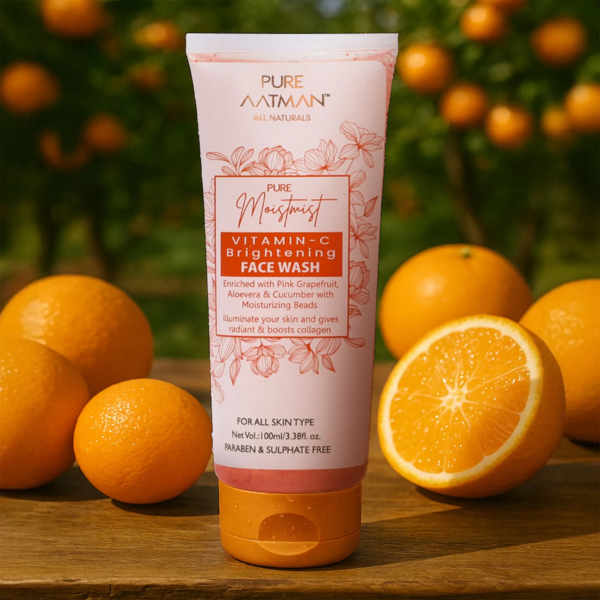 Vitamin C Face Wash with Pink Grape Fruit | Paraben & Sulphate FREE | Face Wash for Brightening and Clear Skin , 100ml