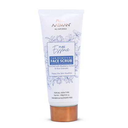 Tan Removal Scrub with blueberry and rice extract | Gentle Exfoliator | Removes Tan and Blackheads | 100gm