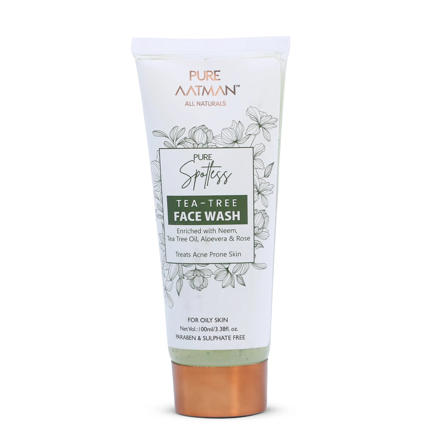 Tea Tree Oil & Aloevera Face Wash removes Oil, Acne & Pimples 100 ml - 100 ml