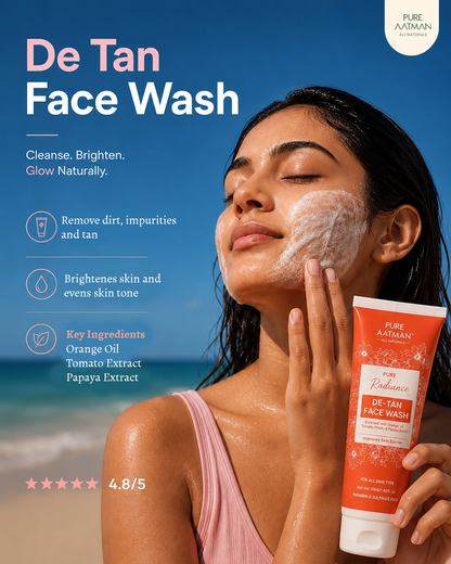 Pure Aatman Summer Protection Duo De-Tan Face Wash + SPF 40 PA+++ Sun Shield Cream