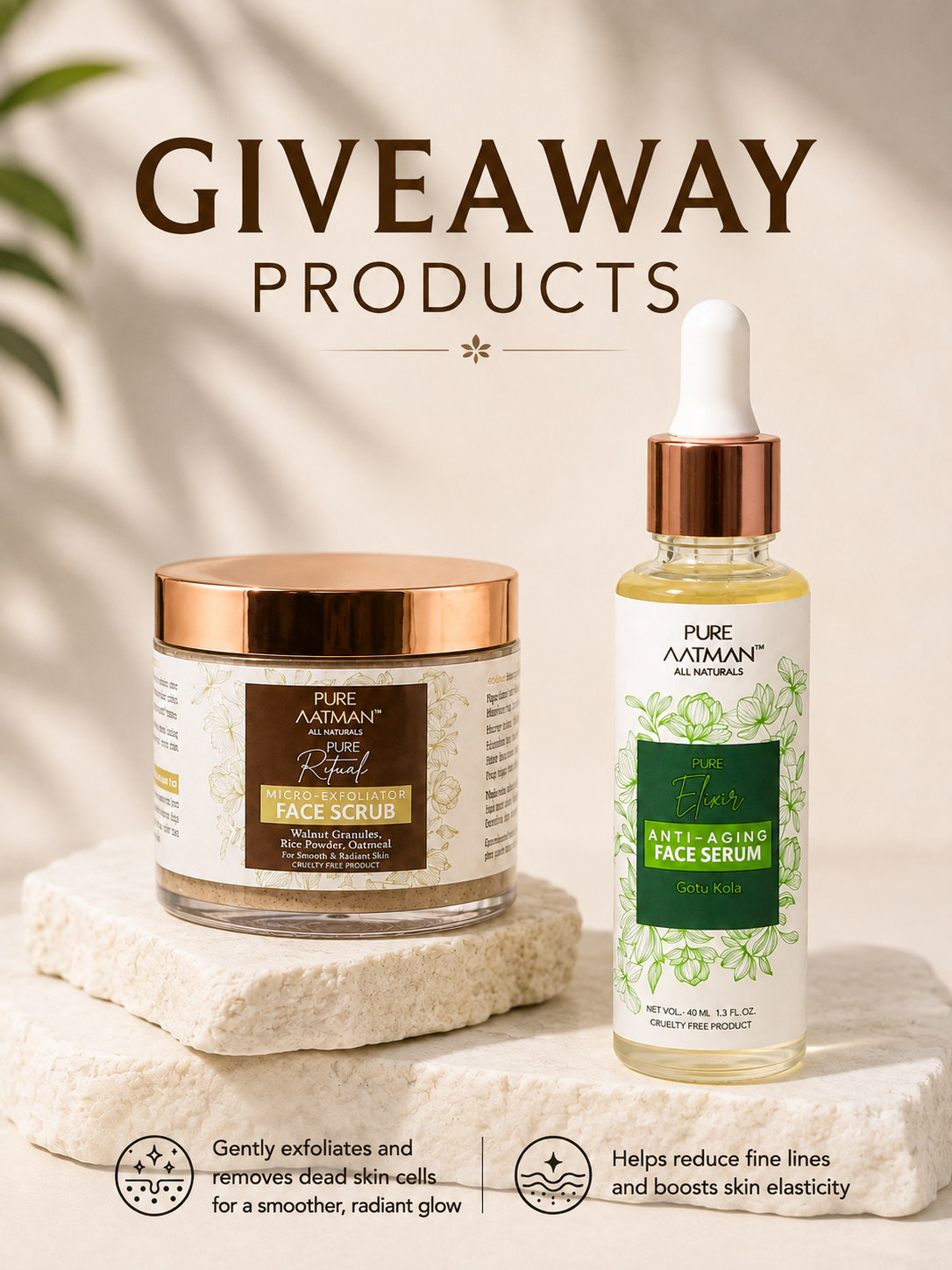 GIVEAWAY PRODUCTS - ANTI AGING SERUM + SUNFLOWER FACE SCRUB