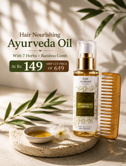 Pure Aatman Hair Growth Oil  + Neem Comb Combo – Natural Hair Care Set