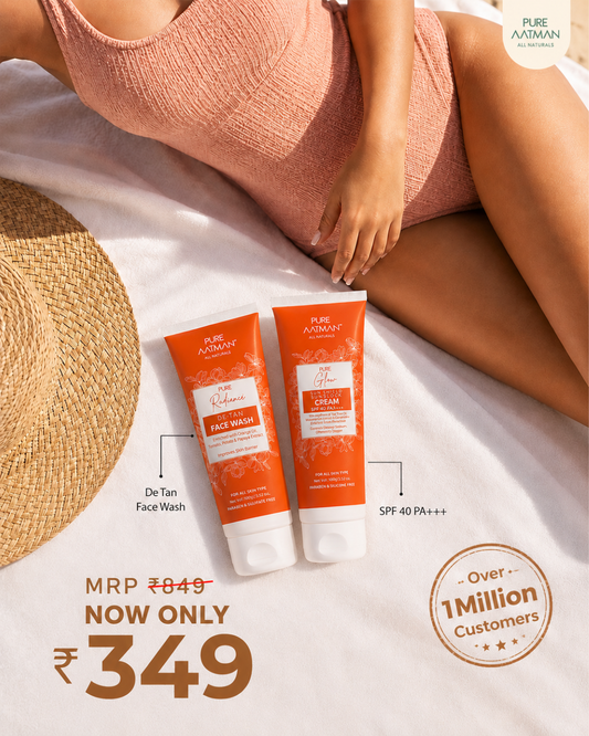 Pure Aatman Summer Protection Duo De-Tan Face Wash + SPF 40 PA+++ Sun Shield Cream
