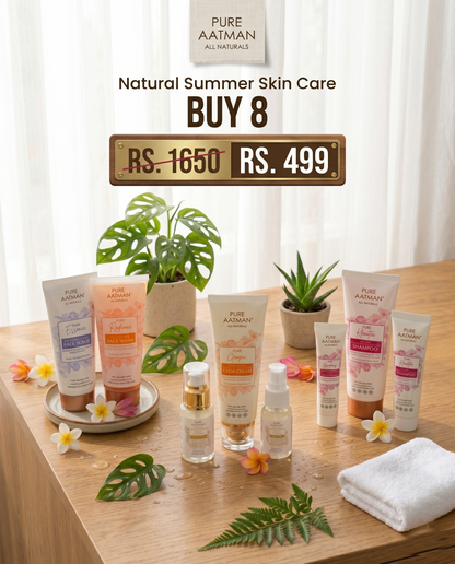 🌿 Natural Summer Skin Care Combo (Pack of 8 @499) - MRP 1650