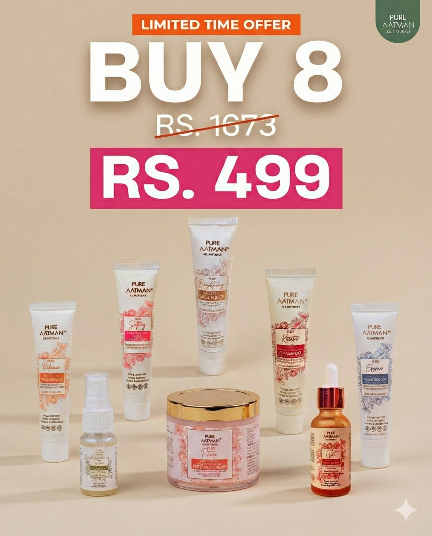 Pure Aatman All Naturals – Complete Care Combo (Buy 8 @ ₹499)