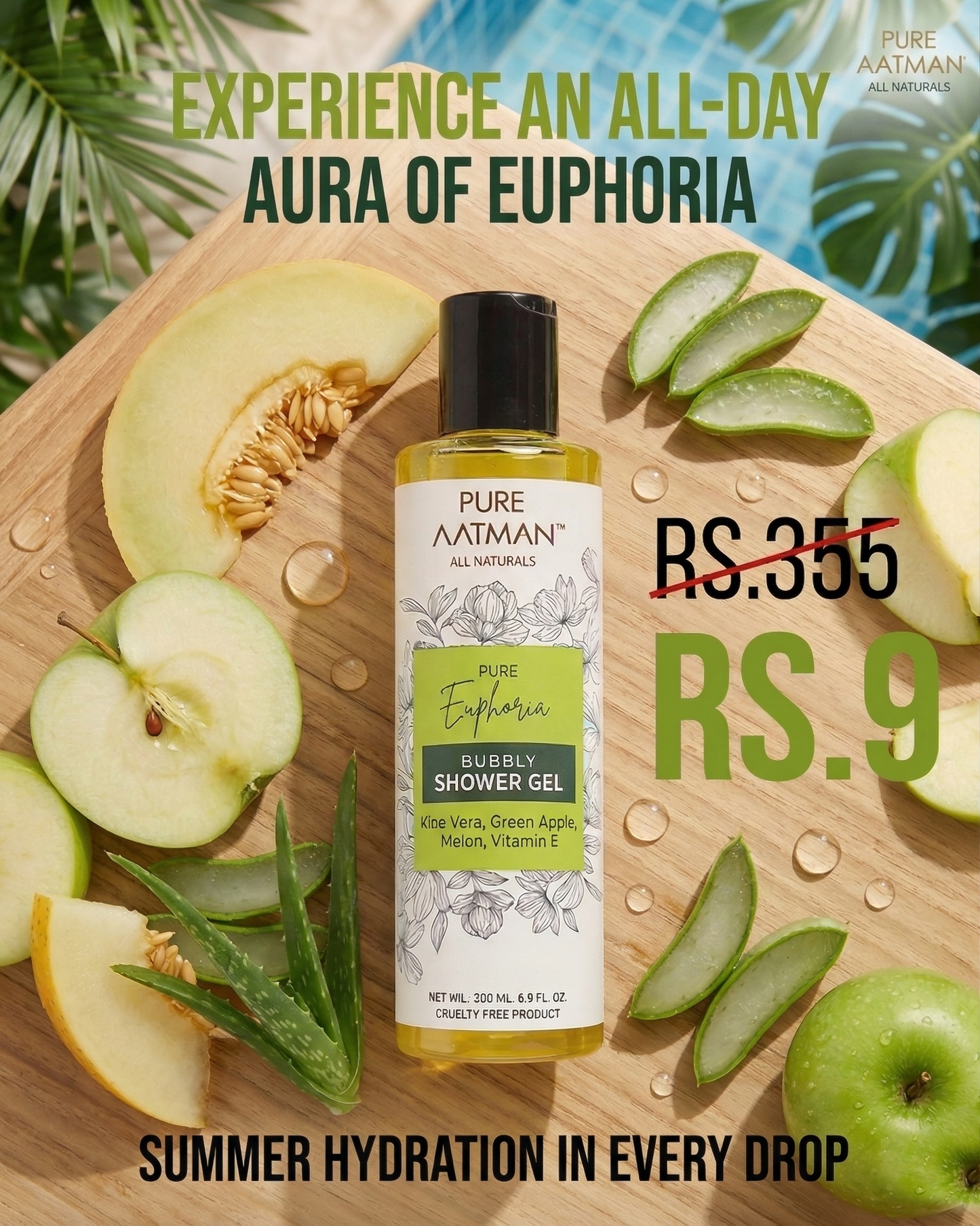 Green Apple & Melon Body Wash| Shower Gel with Aloevera| Clean, Healthy & Moisturized Skin I Paraben & Sulphate FREE I 200ml