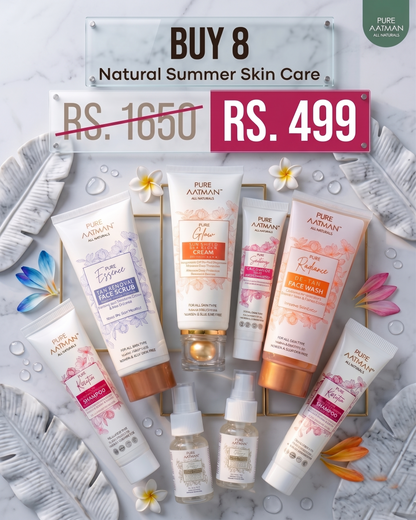 🌿 Natural Summer Skin Care Combo (Pack of 8 @499) - MRP 1650