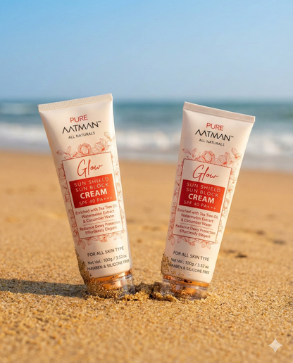 Pure Aatman Glow Sun Shield Sunblock Cream SPF 40 PA+++ (Pack of 2) @99 Only