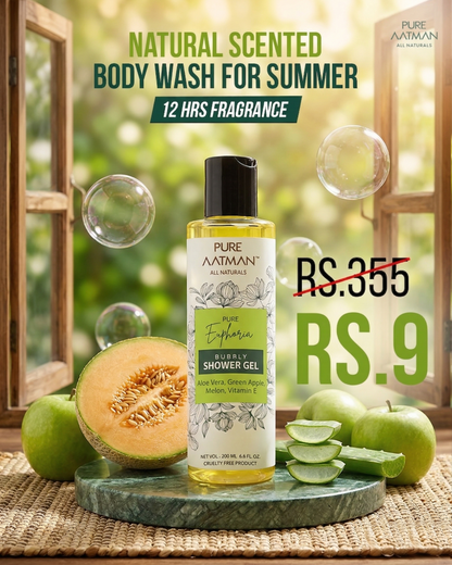 Green Apple & Melon Body Wash| Shower Gel with Aloevera| Clean, Healthy & Moisturized Skin I Paraben & Sulphate FREE I 200ml