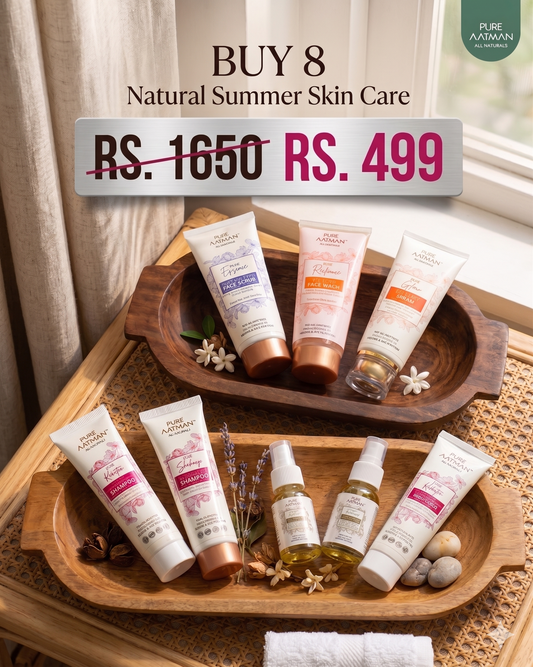 🌿 Natural Summer Skin Care Combo (Pack of 8 @499) - MRP 1650