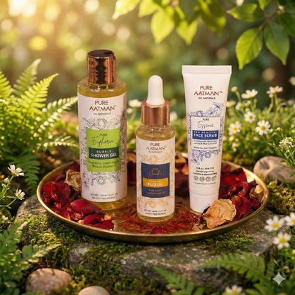 Pure Aatman Radiance & Refresh Combo Face Glow + Gentle Exfoliation + Daily Body Nourishment