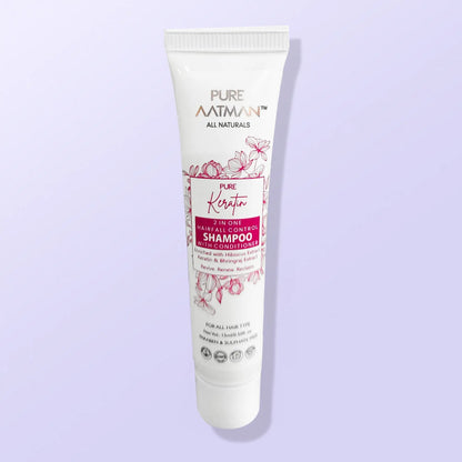 Pure Aatman Premium Hair Conditioner 200ml + Keratin 2 in 1 Shampoo 15ml + Tea Tree Face Wash 15ml