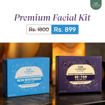 Pure Aatman Ultimate Glow Combo: De-Tan & Skin Whitening Facial Kits | Clove, Eucalyptus & Alpha Arbutin | Removes Tan & Dark Spots | Parlour-Like Glow at Home