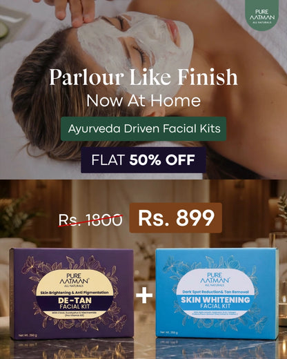 Pure Aatman Ultimate Glow Combo: De-Tan & Skin Whitening Facial Kits | Clove, Eucalyptus & Alpha Arbutin | Removes Tan & Dark Spots | Parlour-Like Glow at Home