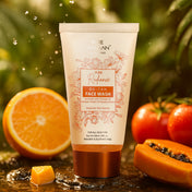 De-Tan Face Wash with papaya and orange oil, formulated to remove tan and promote radiant skin, Paraben & Sulphate FREE
